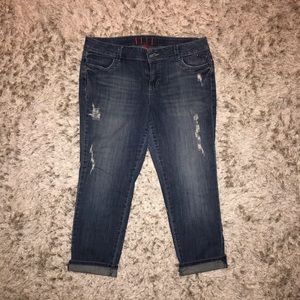 ELLE studded cuffed distressed boyfriend jeans 16